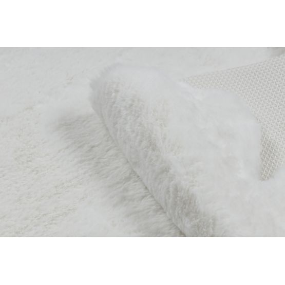 Waschbarer Teppich SHAPE 3146 Medvídek Shaggy - elfenbeinfarben, plüschig, rutschfest