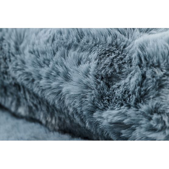 Waschbarer Teppich SHAPE 3148 Stern Shaggy - blauer Plüsch, rutschfest