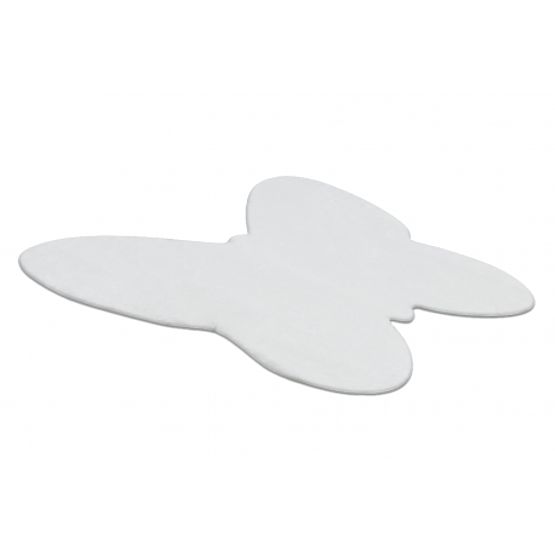 Waschbarer Teppich SHAPE 3150 Schmetterling Shaggy - Elfenbein Plüsch, rutschfest