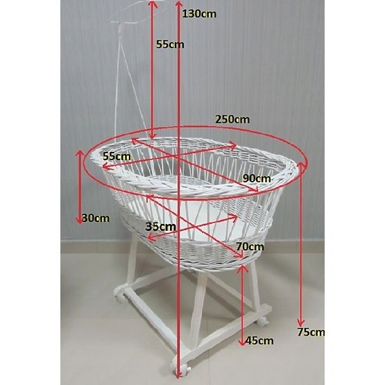 Weiden Kinderbett mit ausrüstung für baby - grey eulen