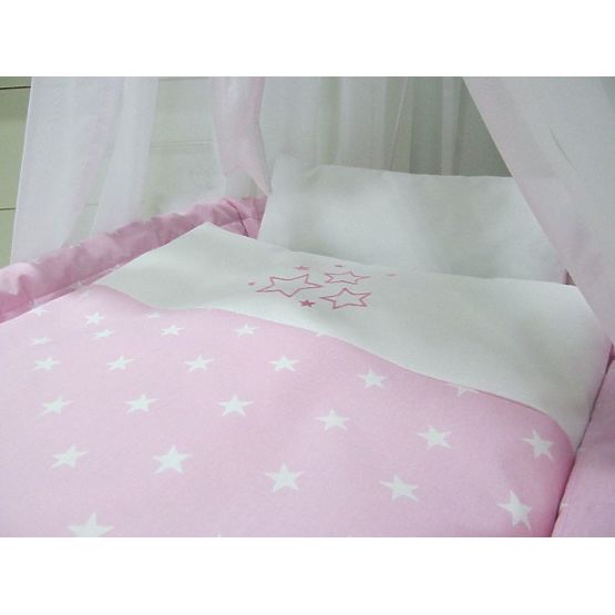 Weiden Kinderbett mit ausrüstung für baby - Pink sterne