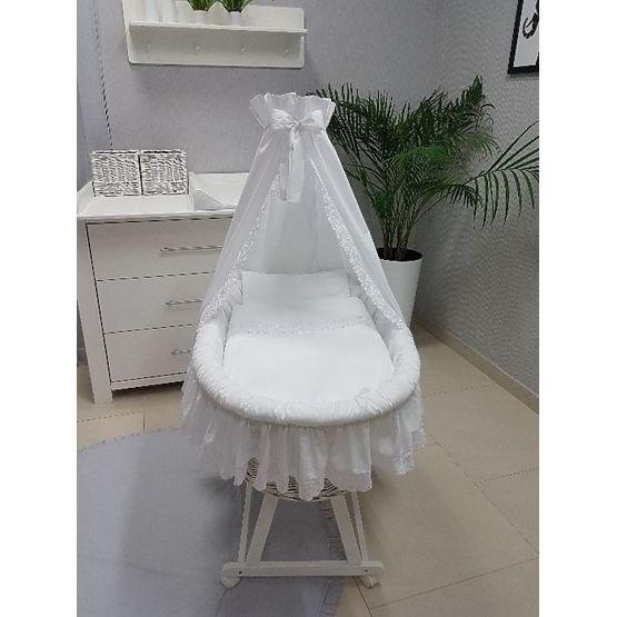 Weiden Kinderbett mit ausrüstung für baby - white