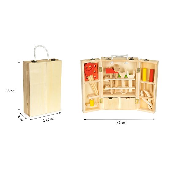 Werkzeugset aus Holz für Kinder