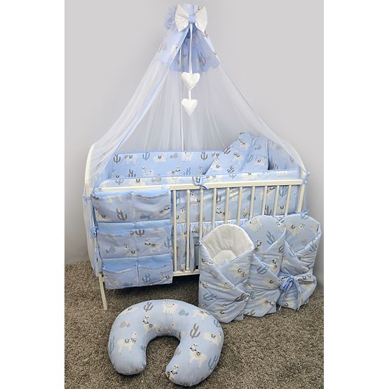 Wickeldeckchen LAMA - blau