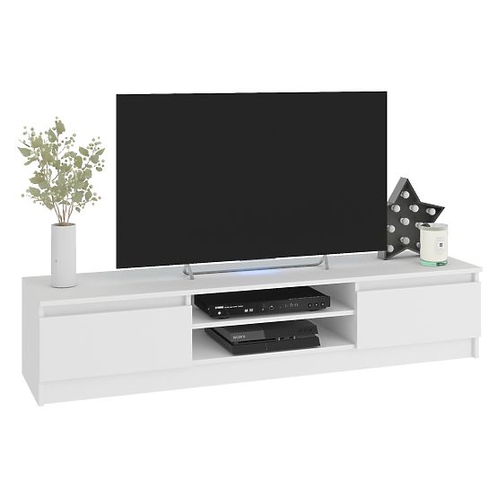 Wohnwand CLP - Möbelset Vitrine + weiße TV-Schrank