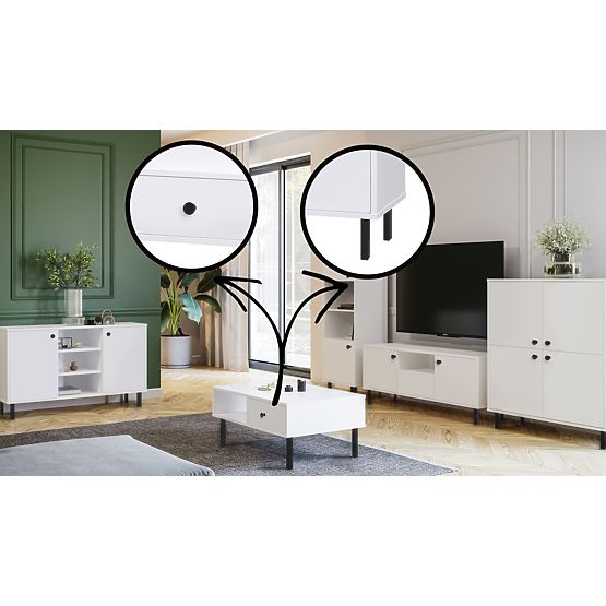 Wohnzimmer-Vitrine Venus weiß Loft