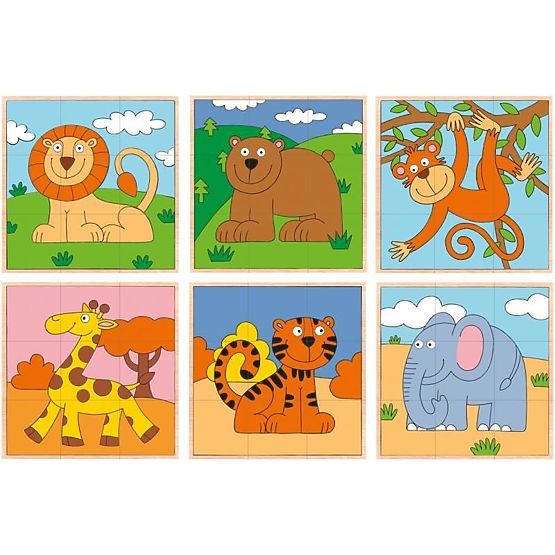 Würfelpuzzle exotische Tiere