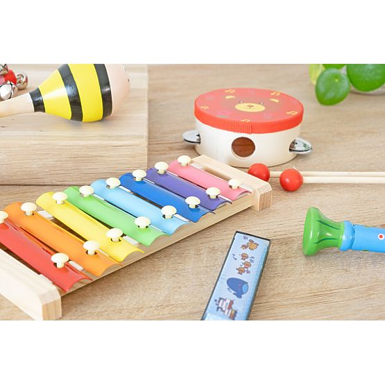 Xylophonic – Set mit 7 Musikinstrumenten aus Holz