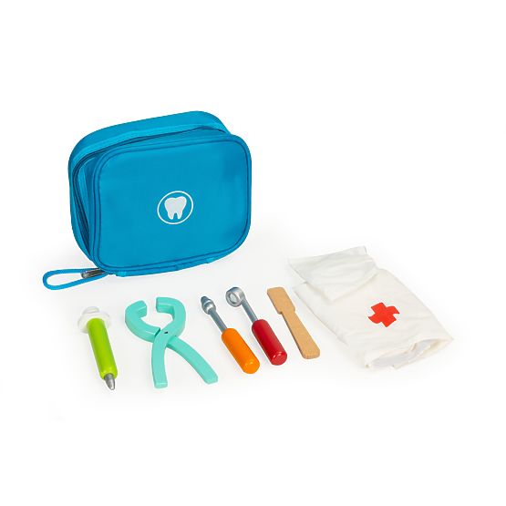 Zahnarzt-Set Tasche mit 7 Zubehörteilen für Kinder ECOTOYS