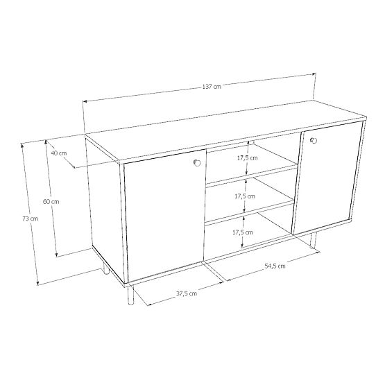 Zweitürige Kommode Venus, Kaschmir, goldene Metallbeine