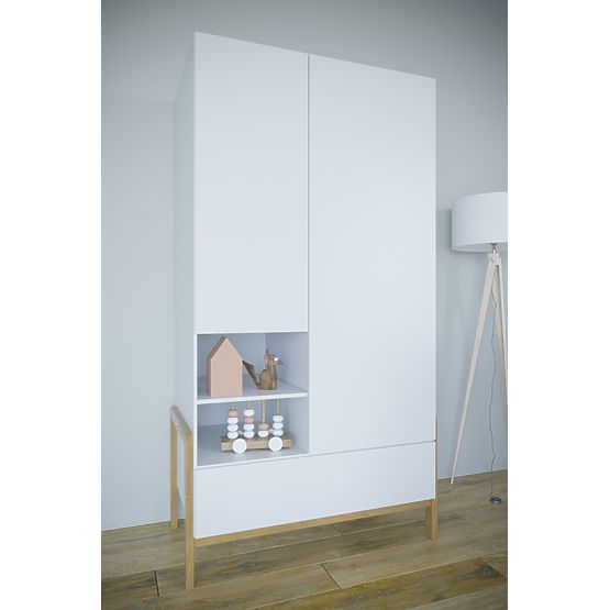 Kleiderschrank Viktor zweitürig - weiß