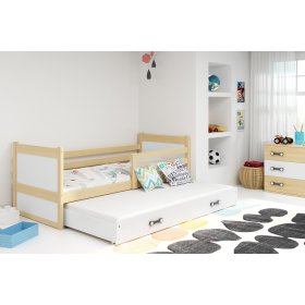 Kinderbett mit Zusatzbett ROCKY - natur/weiß, BMS