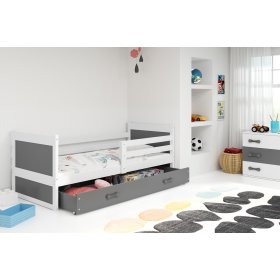 Kinder Bett Rocky - weiß-grau
