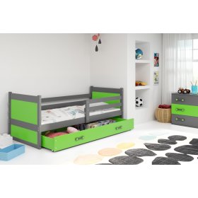 Kinderbett ROCKY - grau/grün