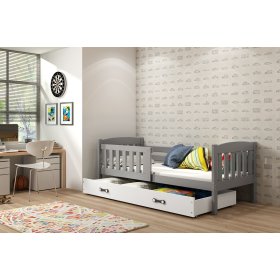 Kinderbett EXCLUSIVE - grau/weißes Detail, BMS