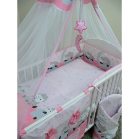 Baby-Bettwäsche-Set 120x90cm LÄMMCHEN - pink, Ankras