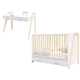2-in-1 Kinderbett und Schreibtisch CONE 120x60 - SCANDI