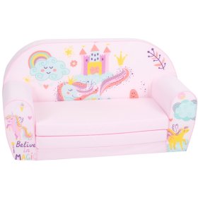 Kindersofa Magisches Einhorn - rosa