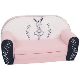 Kindersofa Bunny Ballerina - weiß-rosa, Delta-trade