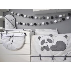 Baby-Bettwäsche Panda - 3-teilig - grau, Modenex