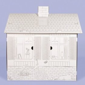 Papphaus für Kinder mit Kamin