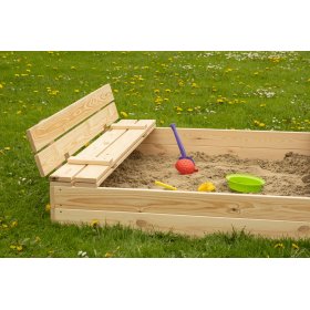 Abschließbarer Kindersandkasten mit Bänken - 120x120 cm, Ourbaby®