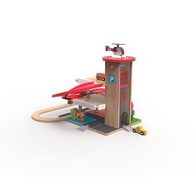 2Kids Toys Holzgarage mit Eisenbahn