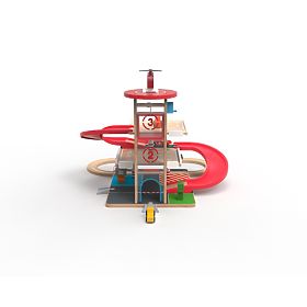 2Kids Toys Holzgarage mit Eisenbahn