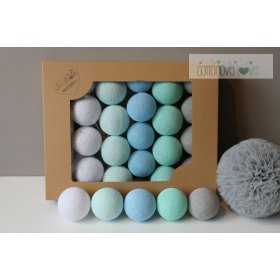 Baumwolle leuchtend LED Kügelchen Cotton Balls - mint pastell, cotton love