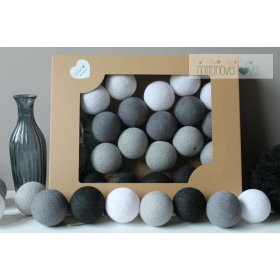 Baumwolle leuchtend LED Kügelchen Cotton Balls - graphit, cotton love