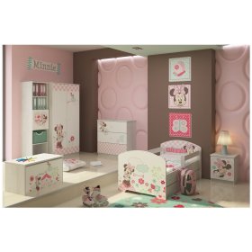Kinder Bett mit Geländer - Minnie Mouse - dekor norwegisch Kiefer, BabyBoo, Minnie Mouse