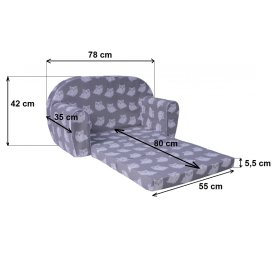 Kindersofa Schlafender Bär - Türkis