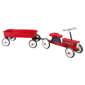 Türsteher Traktor mit Anhänger - rot, Goki