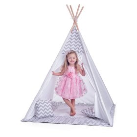 Tipi-Zelt für Kinder grauweiß