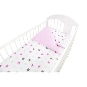 Bettwäsche Set 135 x 100 cm Sterne - pink