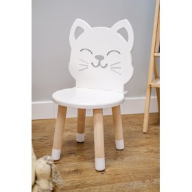 Kindertisch mit Stühlen - Katze - weiß