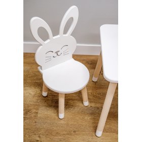 Kinderstuhl - Kaninchen - weiß