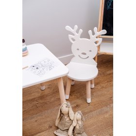 Kindertisch mit Stühlen - Hirsch - weiß, Ourbaby