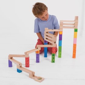 Bigjigs Toys Bunte Kugelbahn aus Holz, Bigjigs Toys