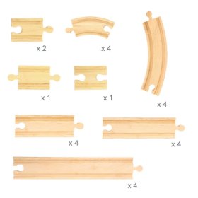 Bigjigs Rail Holzschienen-Set mit 24 Teilen, Bigjigs Rail