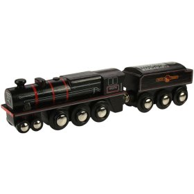 Bigjigs Rail Holzreplik der schwarzen 5-motorigen Lokomotive, Bigjigs Rail