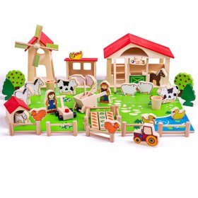 Bigjigs Toys Großer Holzbauernhof