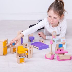 Bigjigs Toys Puppenhausmöbel aus Holz, Bigjigs Toys