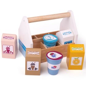Bigjigs Toys Cocktail-Produkte in einer tragbaren Box, Bigjigs Toys