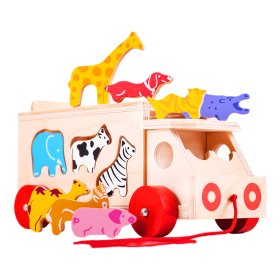 Bigjigs Toys Holzauto mit Tieren, Bigjigs Toys