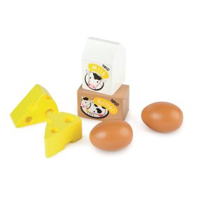 Tidlo Holzkiste mit Milchprodukten und Eiern, Tidlo