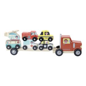 Vilac Holzlastwagen mit Spielzeugautos, Vilac