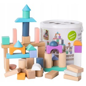 Holzwürfel in einer Schachtel - 50 Stk, EcoToys