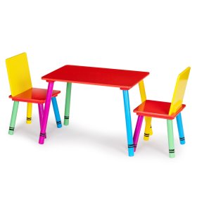 Set aus Tisch und Stühlen - Farben des Regenbogens, EcoToys