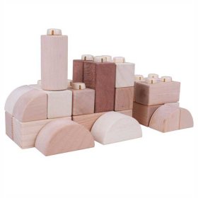 Bigjigs Baby Verbindungswürfel aus Holz - Natur Set mit 100 Stück, Bigjigs Toys